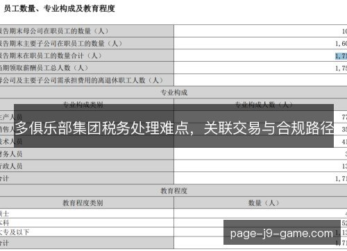 多俱乐部集团税务处理难点，关联交易与合规路径